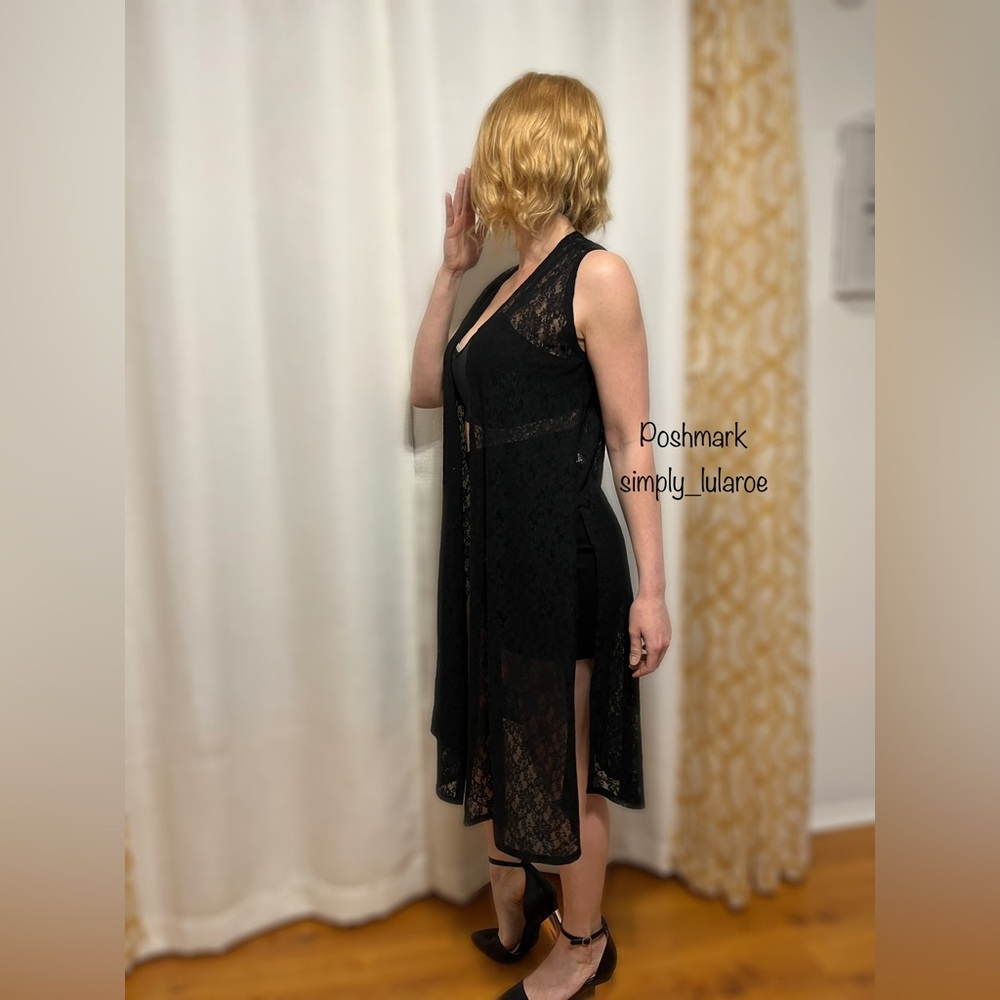 LuLaRoe Black Lace Joy Vest